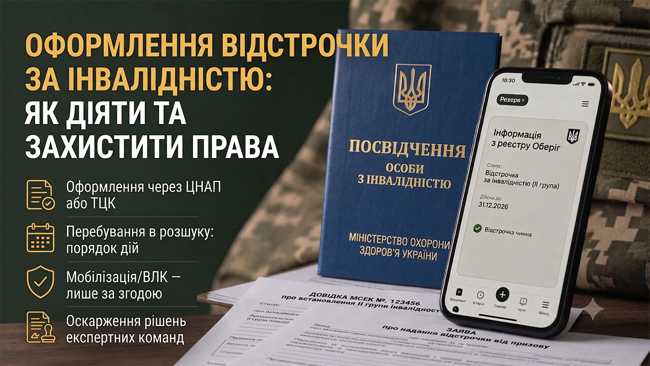 Оформлення відстрочки за інвалідністю: як діяти та захистити права